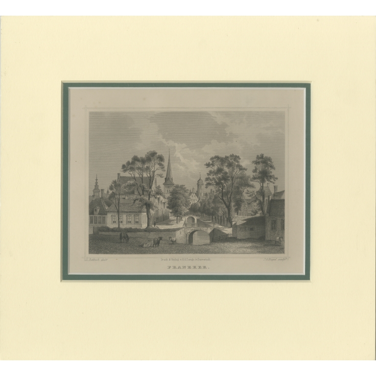 Antique Print of Franeker by Terwen  (c.1860)