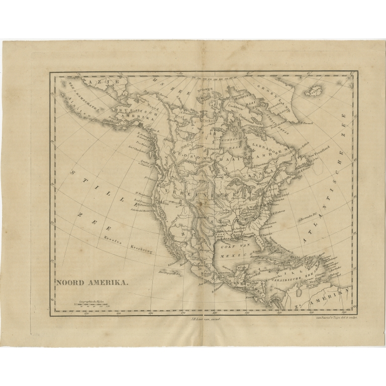 Antique Map of North America by Laarman (c.1860)