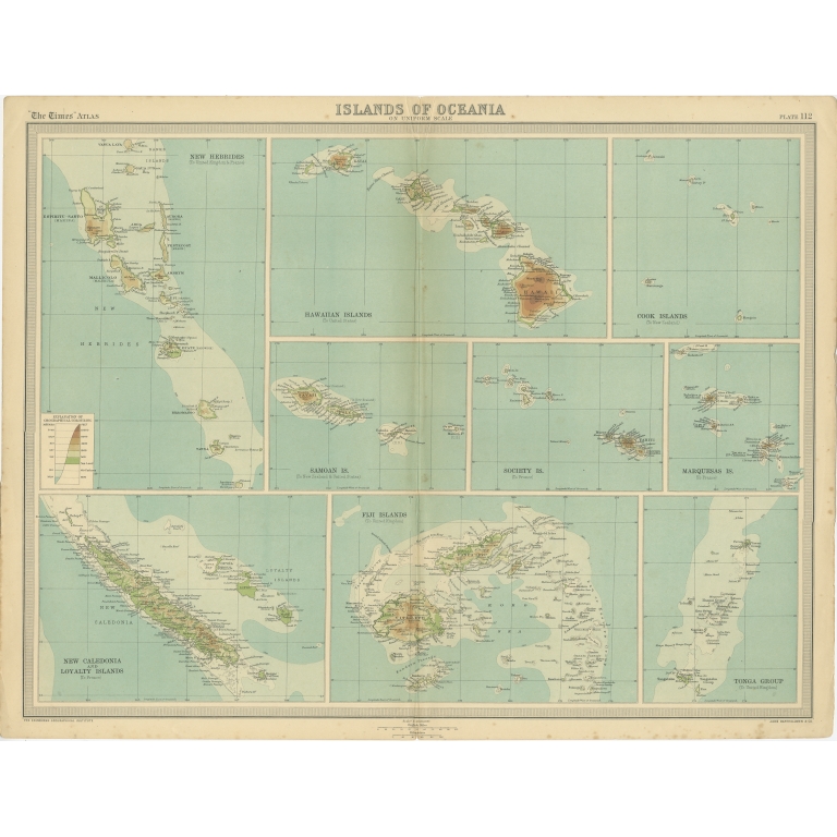 Antique Map of Oceania (1922)