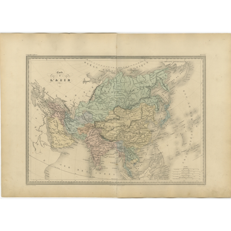 Antique Map of Asia by Malte-Brun (1880)