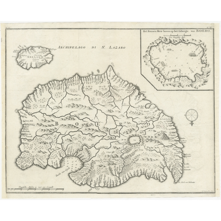Antique Map of Buru Island by Ottens (c.1725)