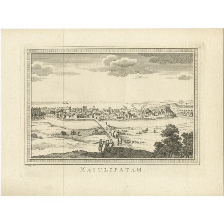 Antique Print of Masulipatam by Van Schley (1746)