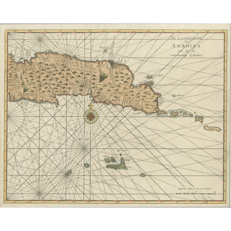 Antique Map of Eastern Seram by Valentijn (1726)