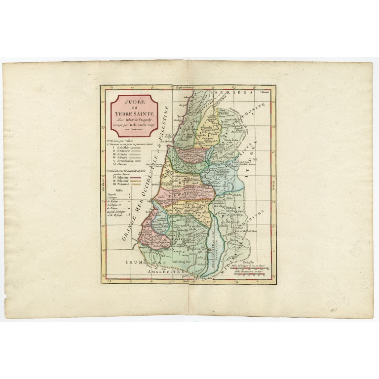 Antique Map of the Holy Land by Delamarche (1806)